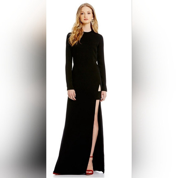 Jill Stuart Dresses & Skirts - Jill Jill Stuart Long Sleeve High Slit Black Formal Evening Gown Size 0